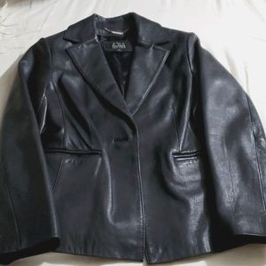 Women's black leather jacket